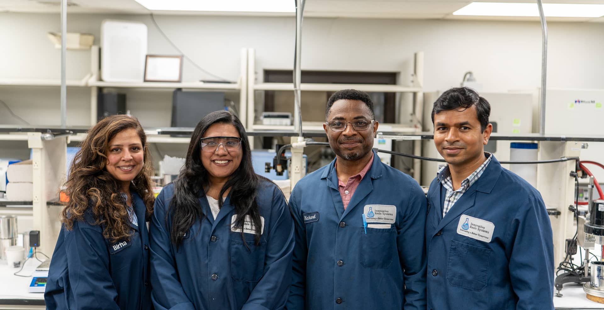 Innovative Resin Systems team members in the company laboratory