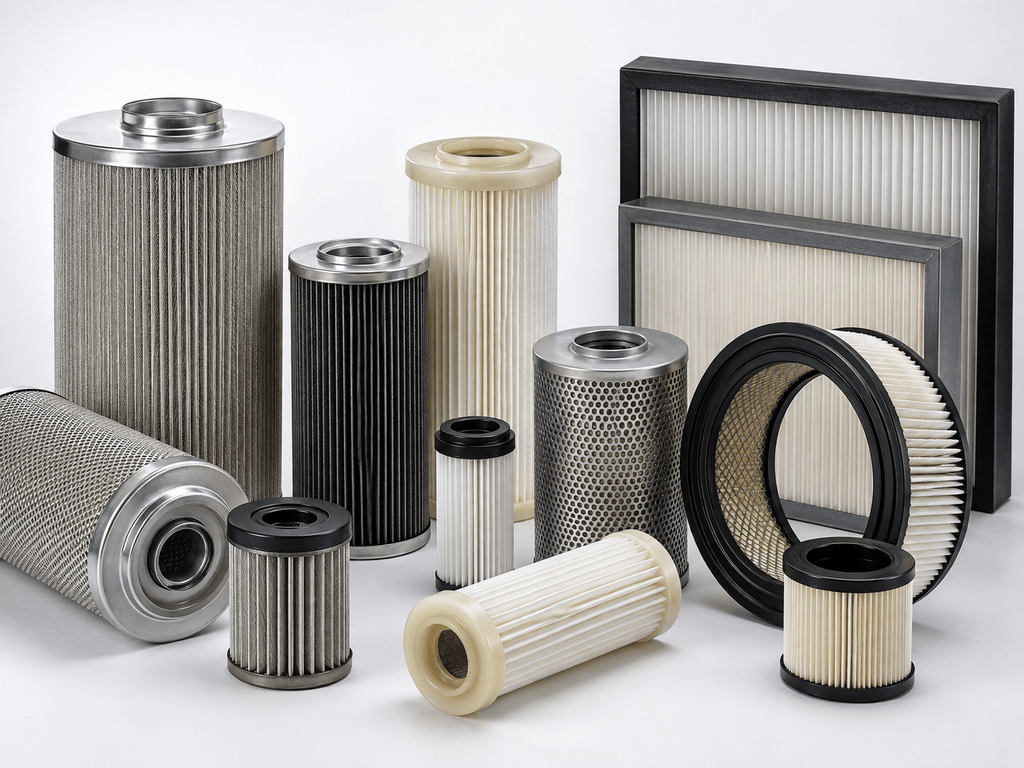 Range of industrial filter cartridges and panel filters