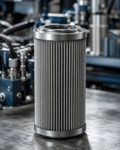 Industrial filter cartridge installed in filtration equipment