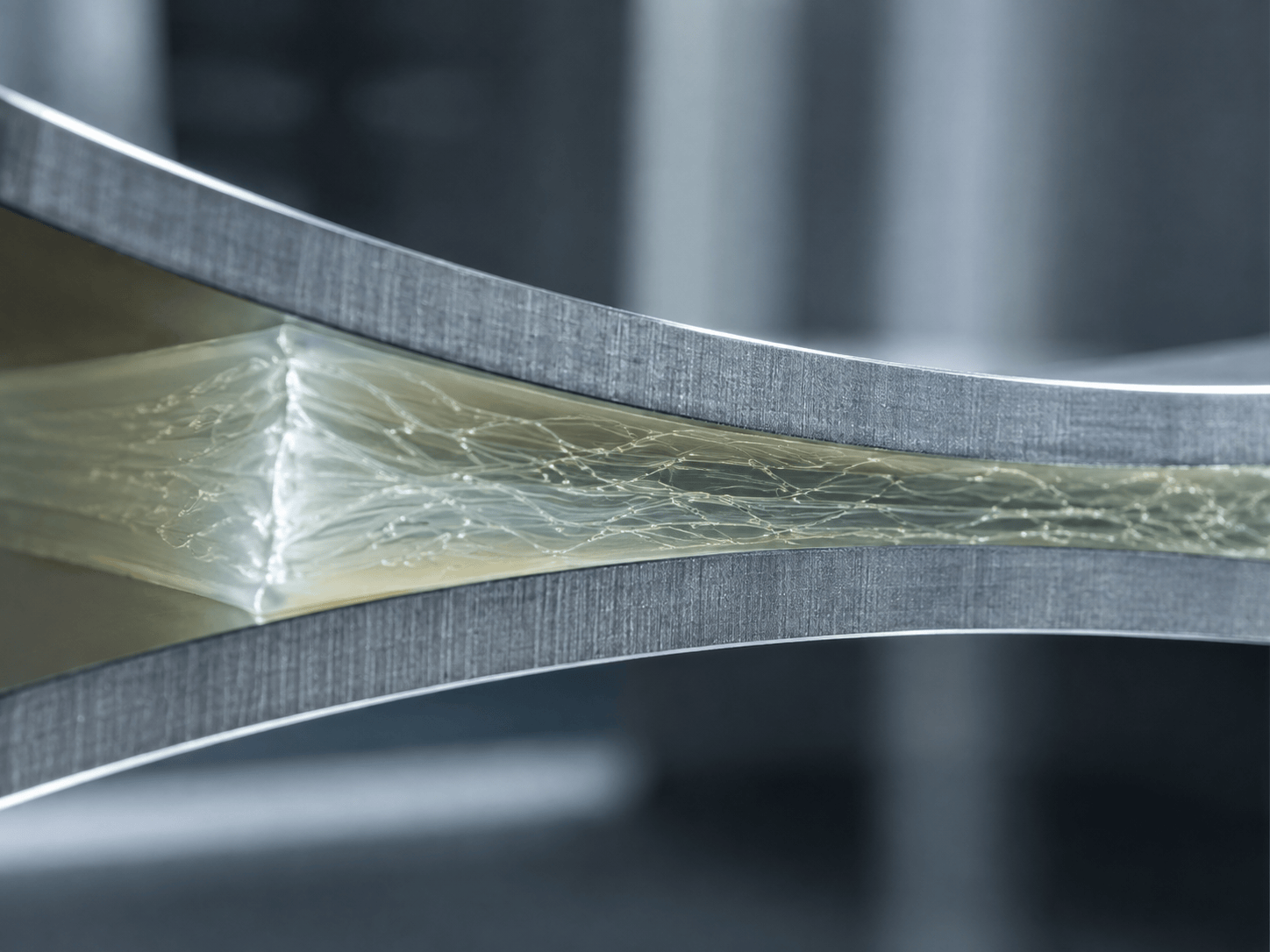 Flexible resin film being processed