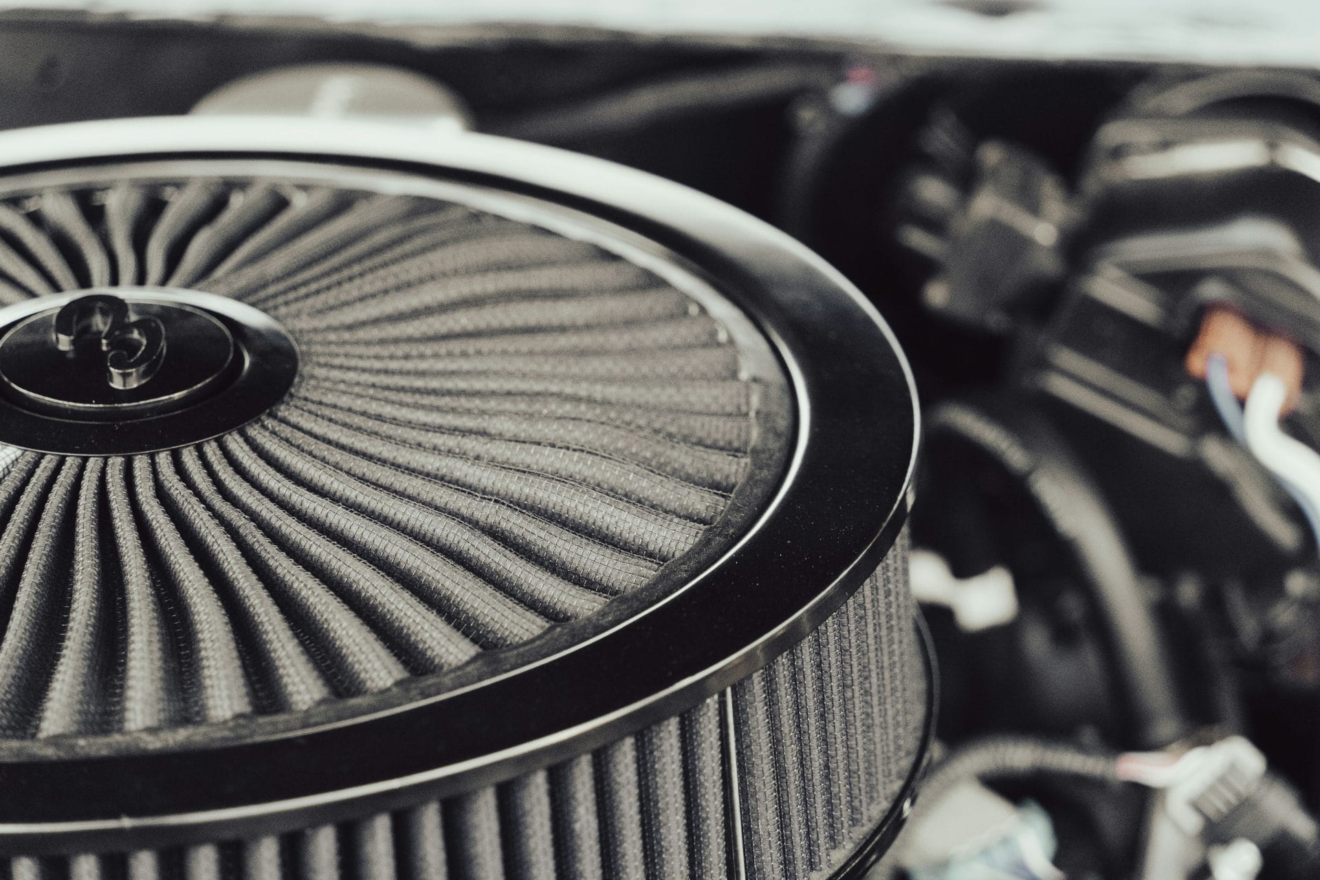 Close-up of a turbine engine assembly